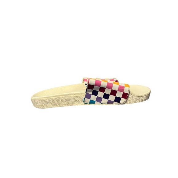 Vans Women's Size 10 Rainbow Checkered Slide Sandals Multicolor Checker Board - Picture 5 of 9